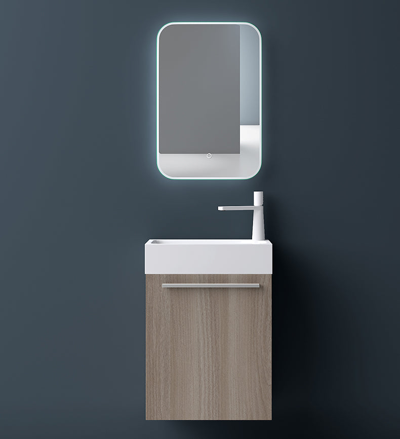 set de muebles de baño glasvilla pequeño mueble de lavabo 46 cm mueble con lavabo blanco de mineral para baño de invitados Pisa