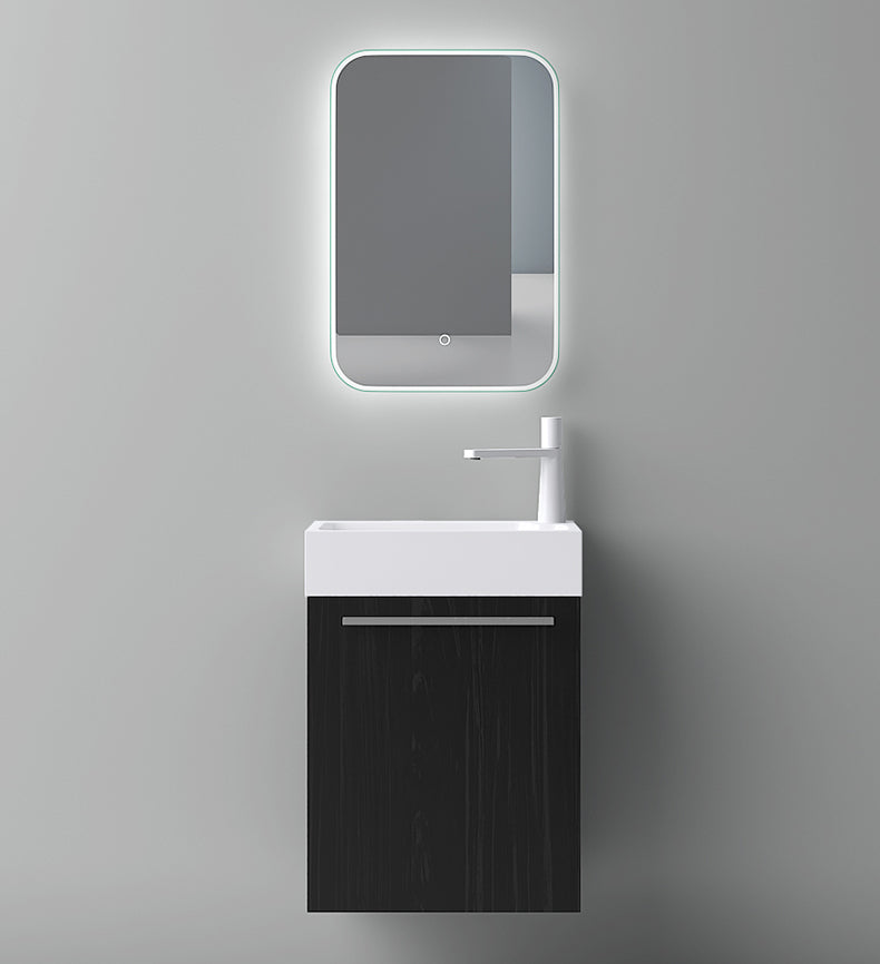 set de muebles de baño glasvilla pequeño mueble de lavabo 46 cm mueble con lavabo blanco de mineral para baño de invitados Pisa