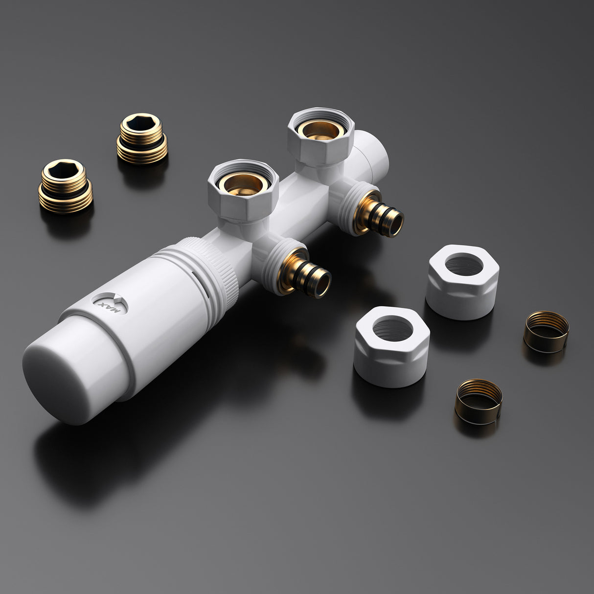 glasvilla Valvola per Radiatori e Scaldasalviette Termostatiche con Adattatore con Regolazione della Temperatura 6° - 28°