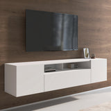 Meuble TV Glasvilla Meuble TV 3 portes avec fermeture amortie Meuble bas mural Table TV pour salon Fernsehschrank03
