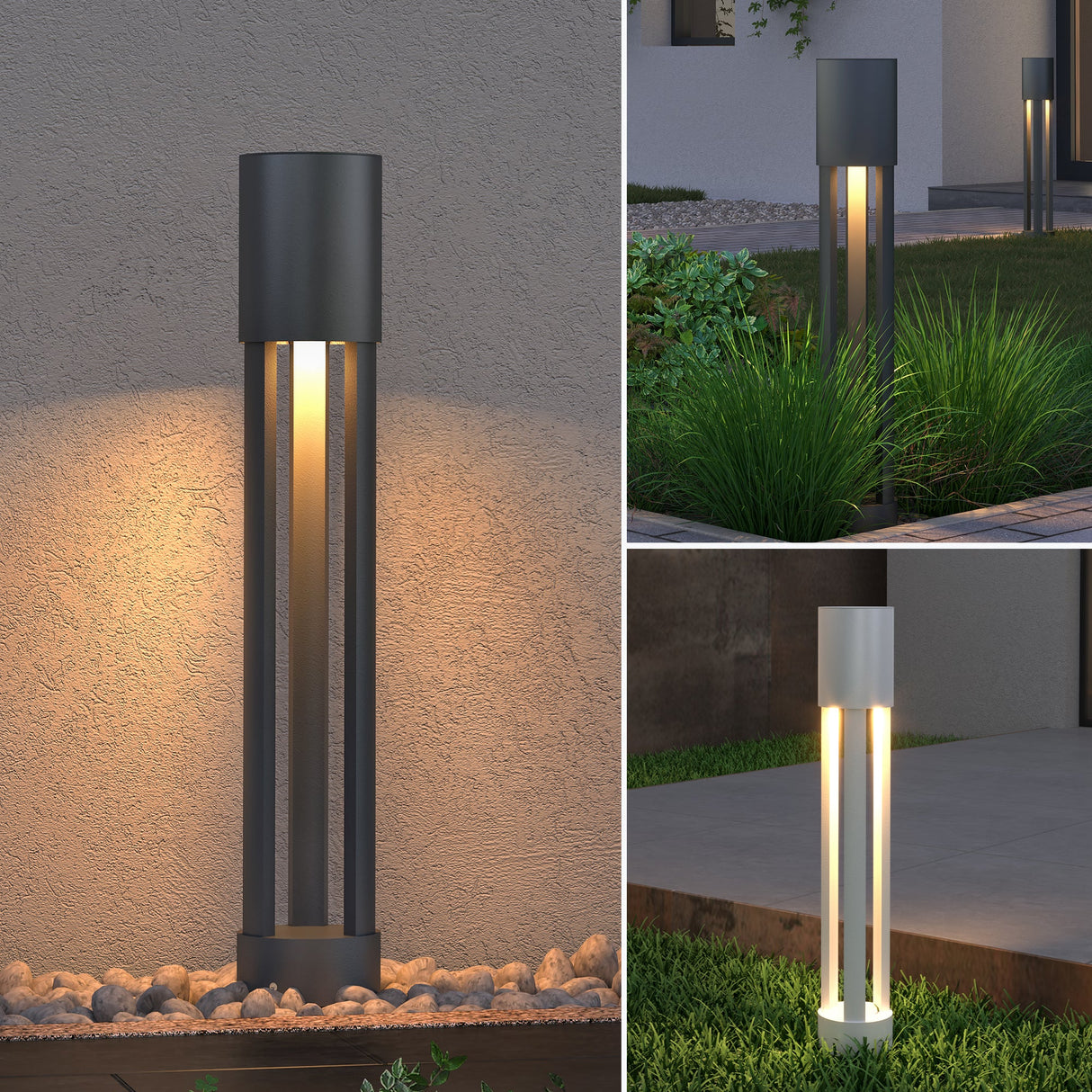 Luminaire extérieur glasvilla ⌀120xH700mm IP65 éclairage de chemin extérieur | Borne lumineuse pour jardin, lampadaire 3000K, lampe de jardin | Lampadaire d'extérieur 10W NeoForge 
