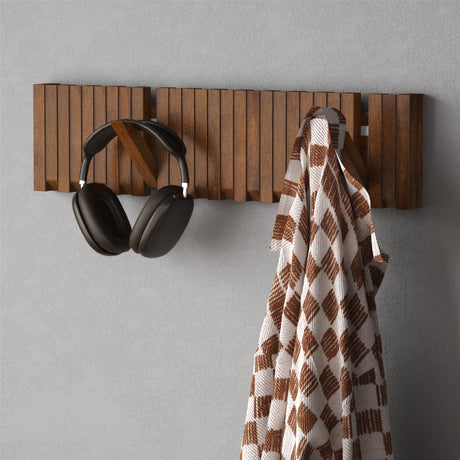 glasvilla Appendiabiti da Parete in Legno, Attaccapanni da Muro Moderno per Camera da Letto, Ingresso, Studio con Gancio Pieghevole e Salvaspazio, Twigro-01