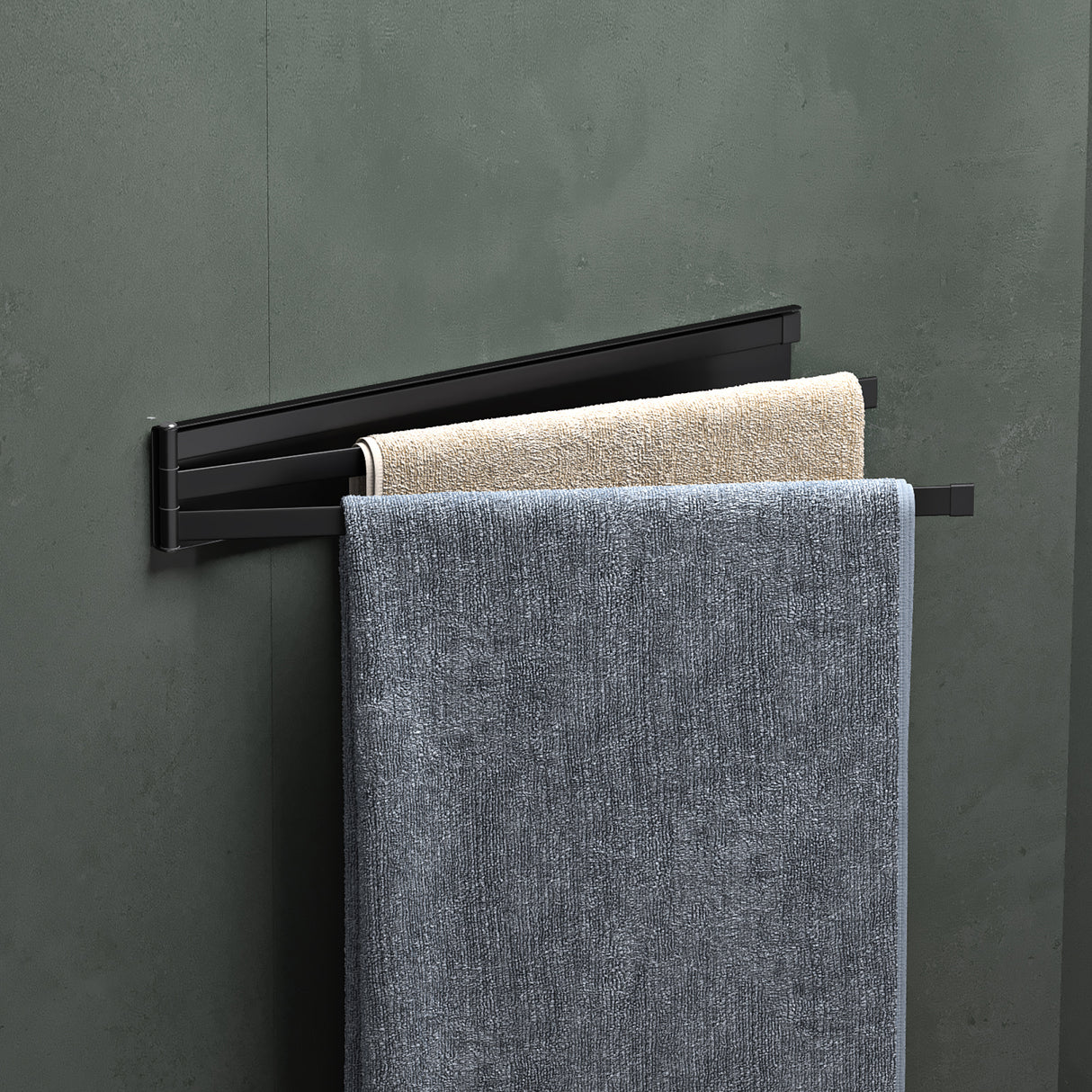 glasvolla Handtuchhalter ohne Bohren, 180° schwenkbar mit 3 Armen, Handtuchstange selbstklebend oder magnetisch, Badetuchhalter für Bad und Küche Folda-02