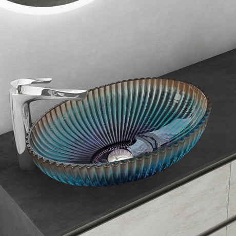 lavabo Glasvilla en verre, vasque à poser, lavabo ovale