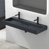 lavabo Glasvilla, lavabo à poser, lavabo suspendu, meuble vasque suspendu avec bonde, en fonte minérale, zone de vasque rectangulaire col19