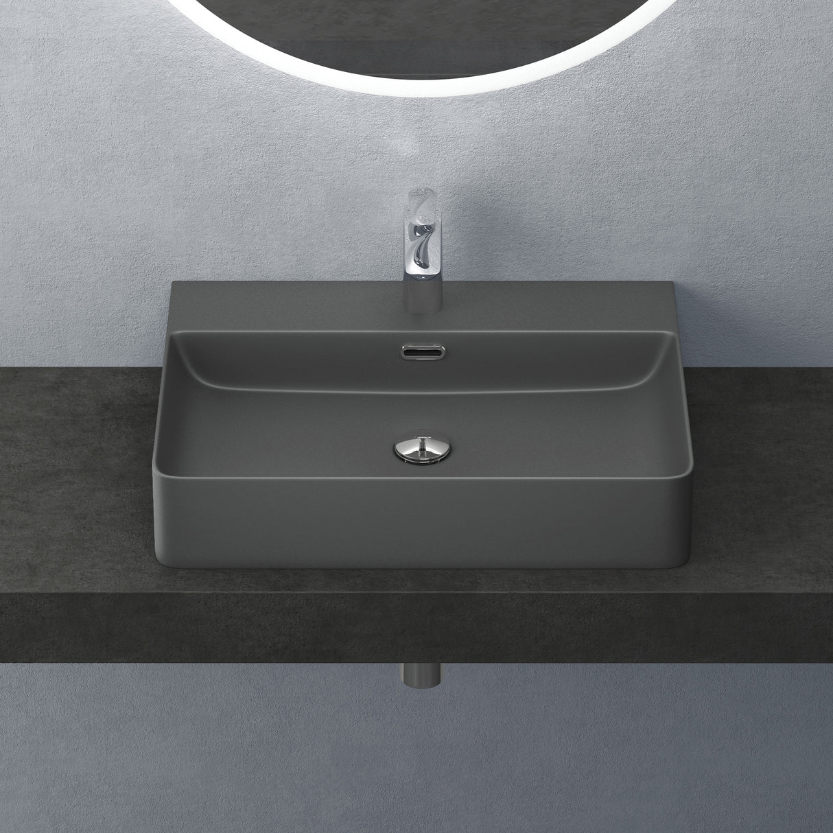vasque à poser Glasvilla, vasque en céramique Meissen201 avec nano-revêtement