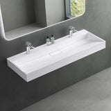 lavabo Glasvilla, lavabo à poser, lavabo suspendu, meuble vasque suspendu avec bonde, en fonte minérale, zone de vasque rectangulaire col19