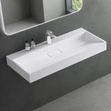 lavabo Glasvilla, lavabo à poser, lavabo suspendu, meuble vasque suspendu avec bonde, en fonte minérale, zone de vasque rectangulaire col19