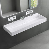 lavabo Glasvilla, lavabo à poser, lavabo suspendu, meuble vasque suspendu avec bonde, en fonte minérale, zone de vasque rectangulaire col19