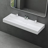lavabo Glasvilla, lavabo à poser, lavabo suspendu, meuble vasque suspendu avec bonde, en fonte minérale, zone de vasque rectangulaire col19