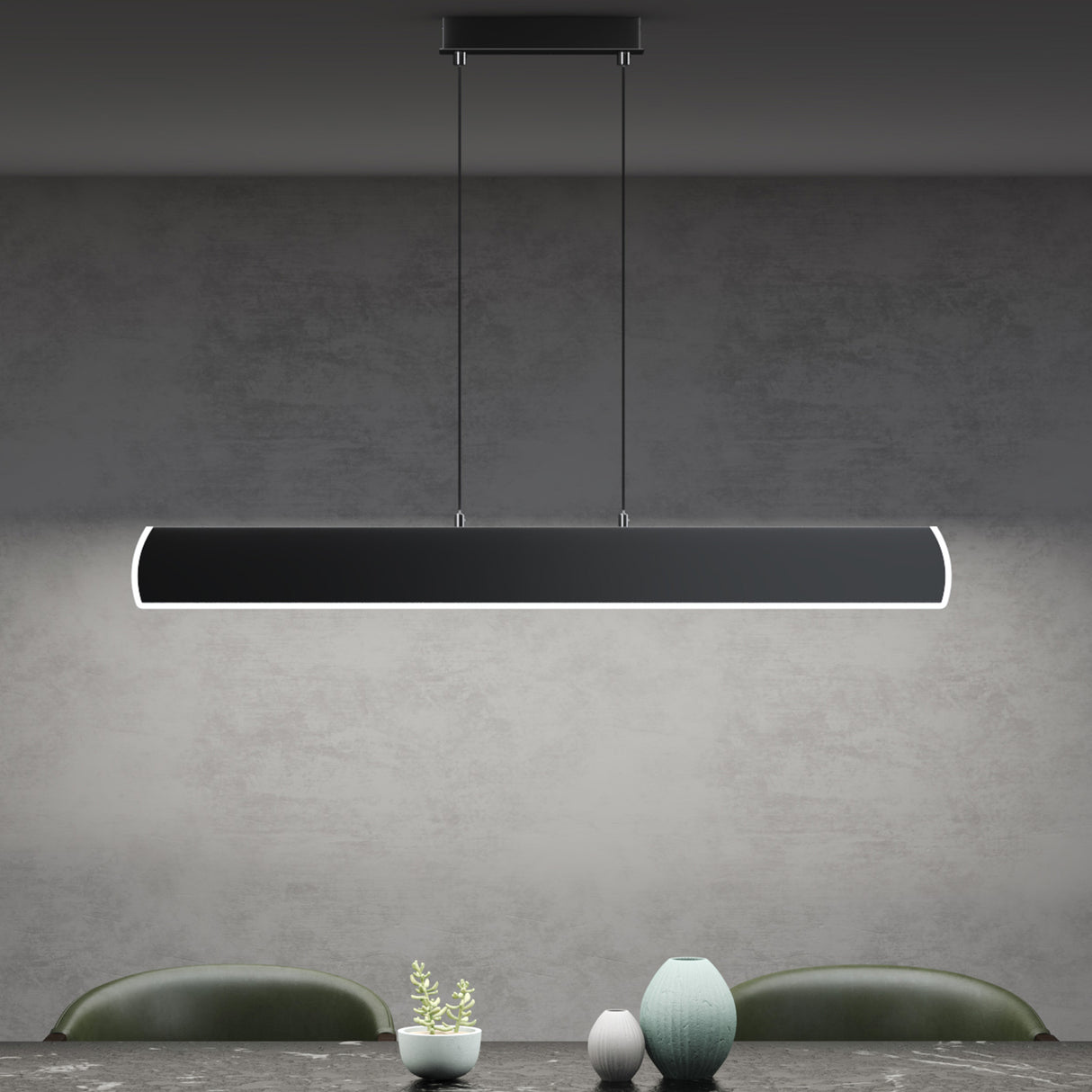 Suspension Glasvilla LED à intensité variable avec télécommande et câble réglable pour salle à manger, salon, chambre à coucher 