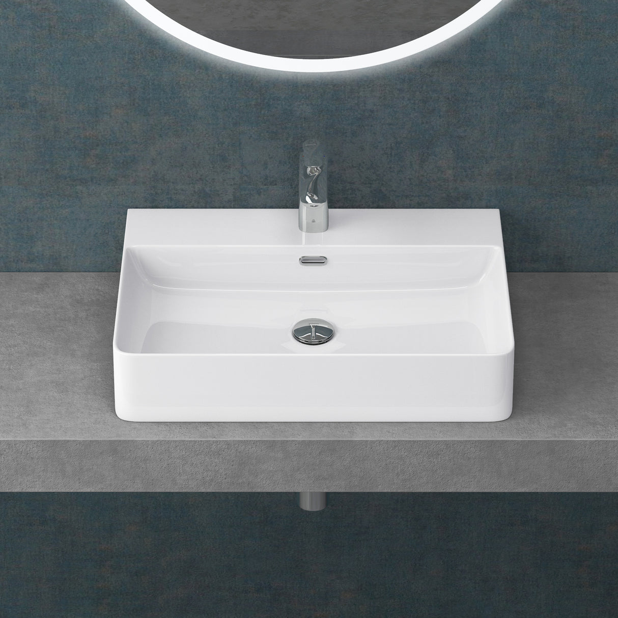 vasque à poser Glasvilla, vasque en céramique Meissen201 avec nano-revêtement