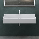 Lavabo à poser Glasvilla, lavabo suspendu en matériau minéral moulé avec trou de robinetterie Col6028