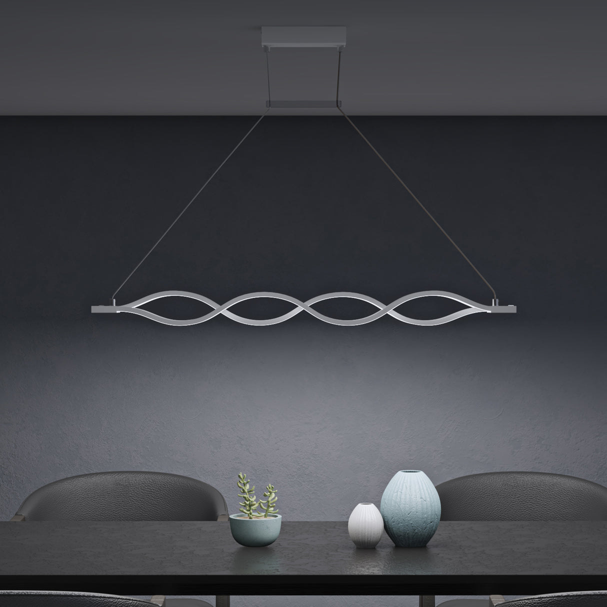 Suspension Glasvilla LED à intensité variable avec télécommande et câble réglable pour salle à manger, salon, chambre à coucher 