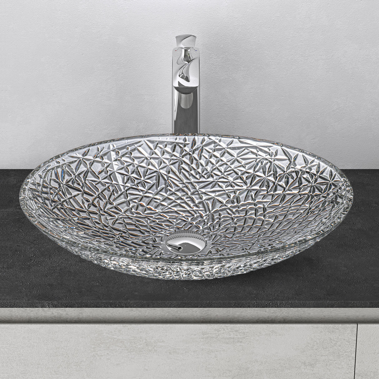 glasvilla Waschbecken Glas Aufsatzwaschbecken Glaswaschbecken Handwaschbecken Waschschale Oval