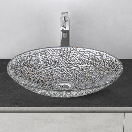 glasvilla Waschbecken Glas Aufsatzwaschbecken Glaswaschbecken Handwaschbecken Waschschale Oval