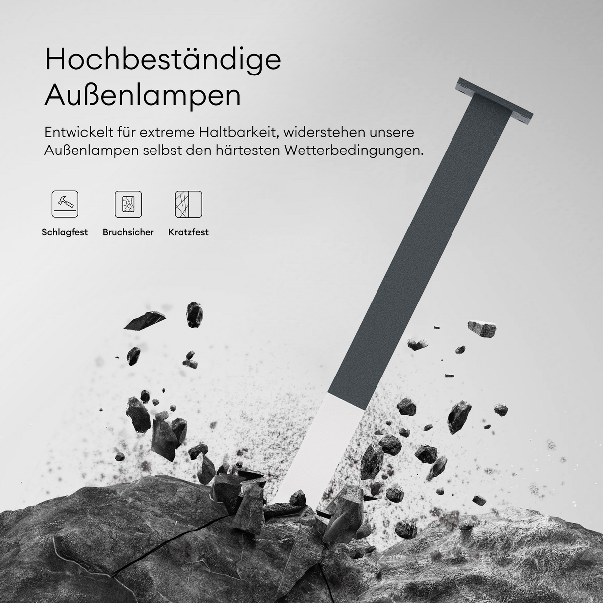 éclairage extérieur glasvilla IP65 éclairage de chemin extérieur | Borne lumineuse pour jardin, lampadaire 3000K, lampe de jardin | Lampadaire d'extérieur 3W Deus Lumina 