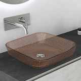 glasvilla Waschbecken Glas Aufsatzwaschbecken Glaswaschbecken Handwaschbecken Rechteckig Waschschale BxTxH 40x40x11 cm Minerva03