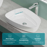 glasvilla Waschbecken mineralguss Aufsatzwaschbecken Waschtisch Waschplatz Waschschale Col826