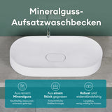 glasvilla Waschbecken Aufsatzwaschbecken Waschschale aus Mineralguss inkl. Nano-Versiegelung Col826