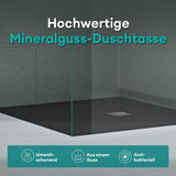 glasvilla Duschwanne Duschtasse aus Mineralguss Mineralgusswan DIN-Anschlüsse Geoma09