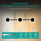 glasvilla Pendelleuchte 70cm LED Hängelampe Dimmbar mit Fernbedienung 3000K/4000K/6000K Verstellbares Kabel 24W matt Schwarz Hängeleuchte für Esszimmer Wohnzimmer Schlafzimmer