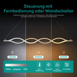 Suspension Glasvilla LED à intensité variable avec télécommande et câble réglable pour salle à manger, salon, chambre à coucher 