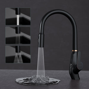 Grifo de Cocina Glasvilla MS-8085 Extraíble 360° con 3 Modos de Chorro y Pantalla LED