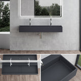 Lavabo à poser Glasvilla, lavabo suspendu en matériau minéral moulé avec trou de robinetterie Col6028