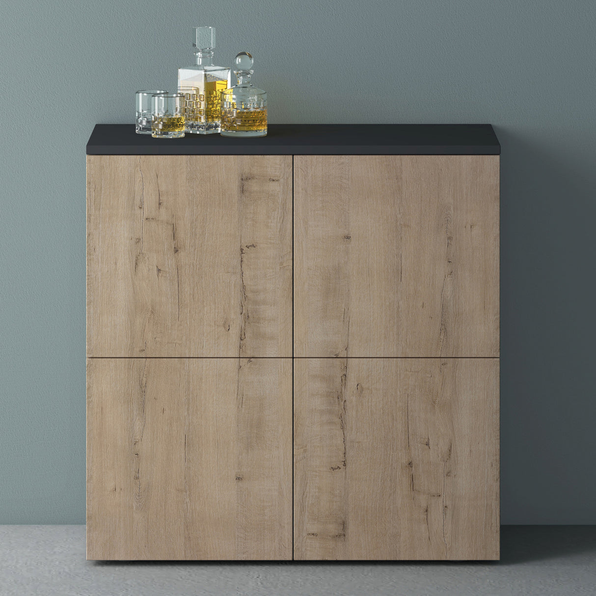 Commode de rangement à 4 portes, buffet, meuble polyvalent, meuble de rangement Glasvilla Schrank04