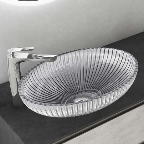 glasvilla Waschbecken Glas Aufsatzwaschbecken Glaswaschbecken Handwaschbecken Waschschale Oval