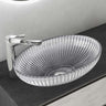 glasvilla Waschbecken Glas Aufsatzwaschbecken Glaswaschbecken Handwaschbecken Waschschale Oval