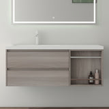 glasvilla Badmöbel-Set Waschtisch mit Unterschrank mineralguss Waschbecken-Unterschrank 120x46x49cm Open