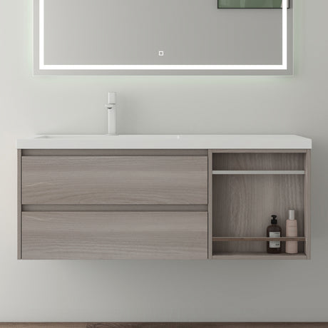 glasvilla Badmöbel-Set Waschtisch mit Unterschrank mineralguss Waschbecken-Unterschrank 120x46x49cm Open