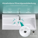 Lavabo Glasvilla Col19 Mineralguss moderno con válvula incluida