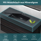 Ensemble de meubles de salle de bain Glasvilla Meubles de salle de bain 120 cm Meuble vasque avec meuble bas Profond 