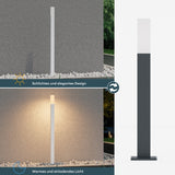 éclairage extérieur glasvilla IP65 éclairage de chemin extérieur | Borne lumineuse pour jardin, lampadaire 3000K, lampe de jardin | Lampadaire d'extérieur 3W Deus Lumina 