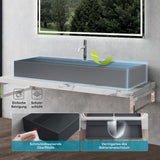 Lavabo à poser Glasvilla, lavabo suspendu en matériau minéral moulé avec trou de robinetterie Col6028