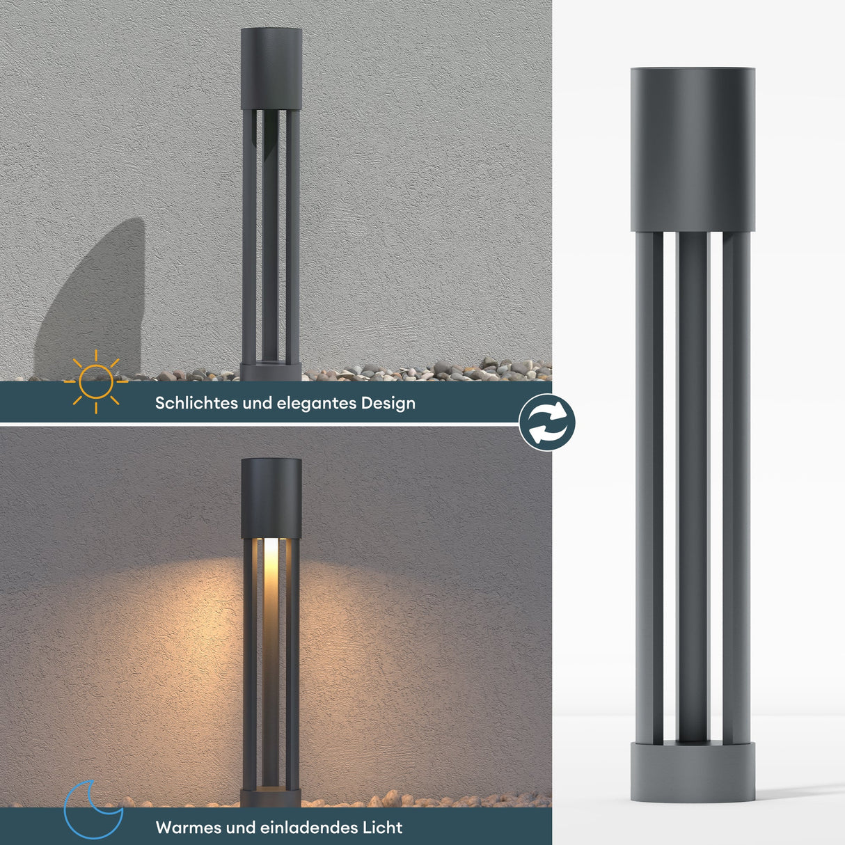 Luminaire extérieur glasvilla ⌀120xH700mm IP65 éclairage de chemin extérieur | Borne lumineuse pour jardin, lampadaire 3000K, lampe de jardin | Lampadaire d'extérieur 10W NeoForge 