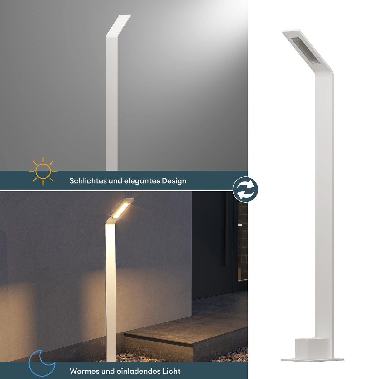 éclairage extérieur glasvilla IP65 éclairage de chemin extérieur | Borne lumineuse pour jardin, lampadaire 3000K, lampe de jardin | Lampe d'extérieur lampadaire 6W Scout 