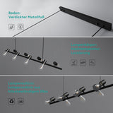 glasvilla Pendelleuchte 120cm LED Hängelampe 8 Flammig 4000K Verstellbares Kabel E27 Schwarz Hängeleuchte für Esszimmer Wohnzimmer Schlafzimmer