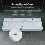 Lavabo à poser Glasvilla, lavabo suspendu en matériau minéral moulé avec trou de robinetterie Col6028