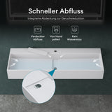 Lavabo à poser Glasvilla, lavabo suspendu en matériau minéral moulé avec trou de robinetterie Col6028