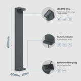 Lampe d'extérieur glasvilla 10x6x60cm IP65 éclairage de chemin extérieur | Borne lumineuse pour jardin, lampadaire 3000K, lampe de jardin | Lampadaire d'extérieur 6W LumaTorch 