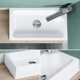 Vasque à poser Glasvilla, WC invités, vasque à poser avec trou pour robinet, 46 x 26 x 11 cm, petite vasque carrée en fonte minérale, zone de lavage Colossum101