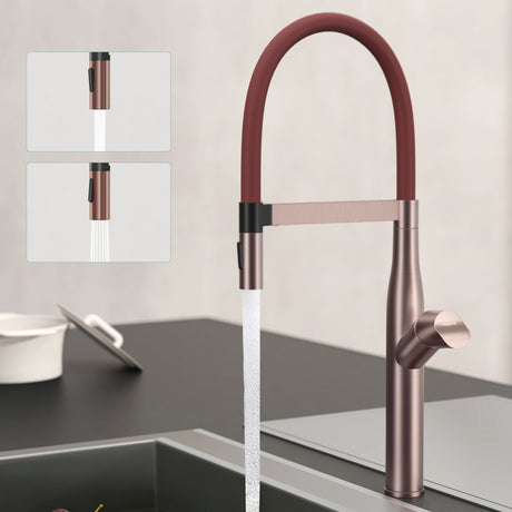 glasvilla Robinet de cuisine, mitigeur d'évier en acier inoxydable, mitigeur de cuisine avec douchette à vaisselle magnétique, pivotant à 360° Turnix-01