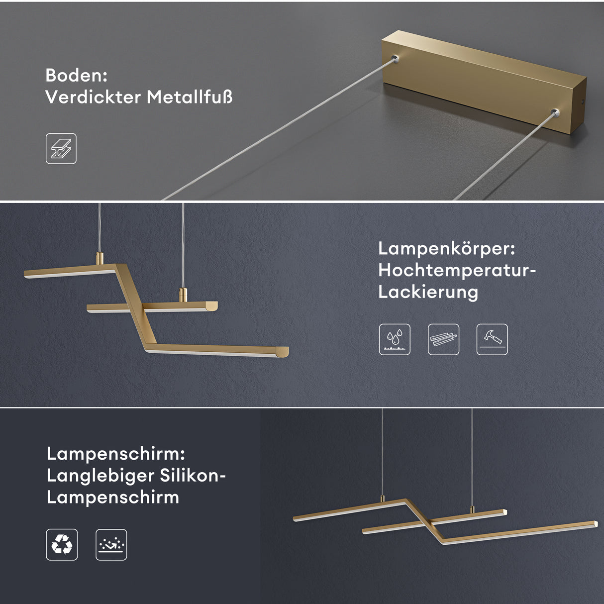 Suspension Glasvilla LED, lampe suspendue réglable avec câble, luminaire suspendu pour salle à manger, salon, chambre à coucher 