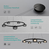Suspension Glasvilla LED, lampe suspendue réglable avec câble, luminaire suspendu pour salle à manger, salon, chambre à coucher 