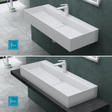 Lavabo à poser Glasvilla, lavabo suspendu en matériau minéral moulé avec trou de robinetterie Col6028