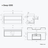 Ensemble de meubles de salle de bain Glasvilla Meubles de salle de bain 120 cm Meuble vasque avec meuble bas Profond 